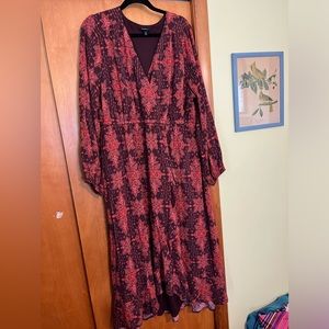 Torrid size 2 faux wrap dress with long sleeves